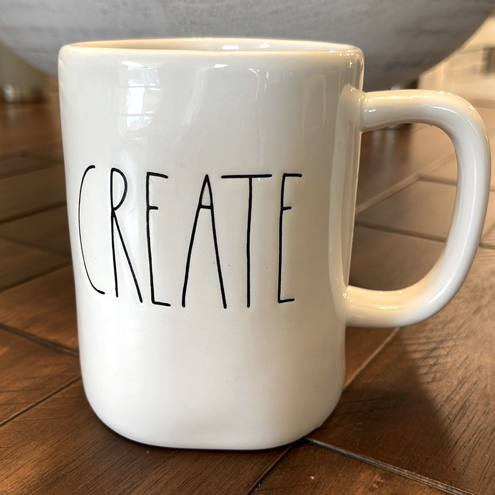 New Without Tags Rae Dunn White Ceramic Coffee Mug “CREATE” Cute Gift…